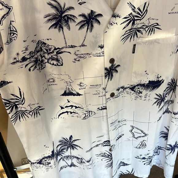 Palmwave Men's 2XL . Button Up 100% Cotton Hawaiian Tropical Aloha Shirt - Picture 3 of 4